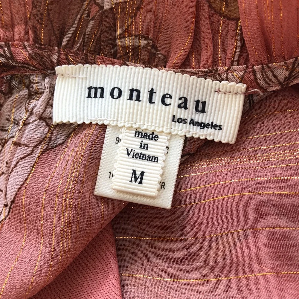 Monteau Los Angeles Floral Spring Dress Size M - Picture 7 of 8